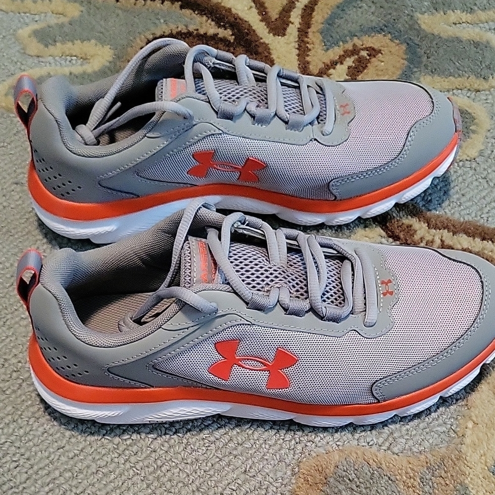Under Armour Gray and Orange Sneakers